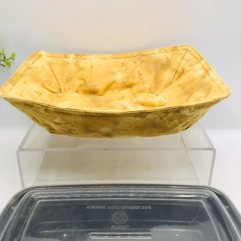 NEW! Microwave Cozy For Takeout Containers Reversible, Tan Neutrals